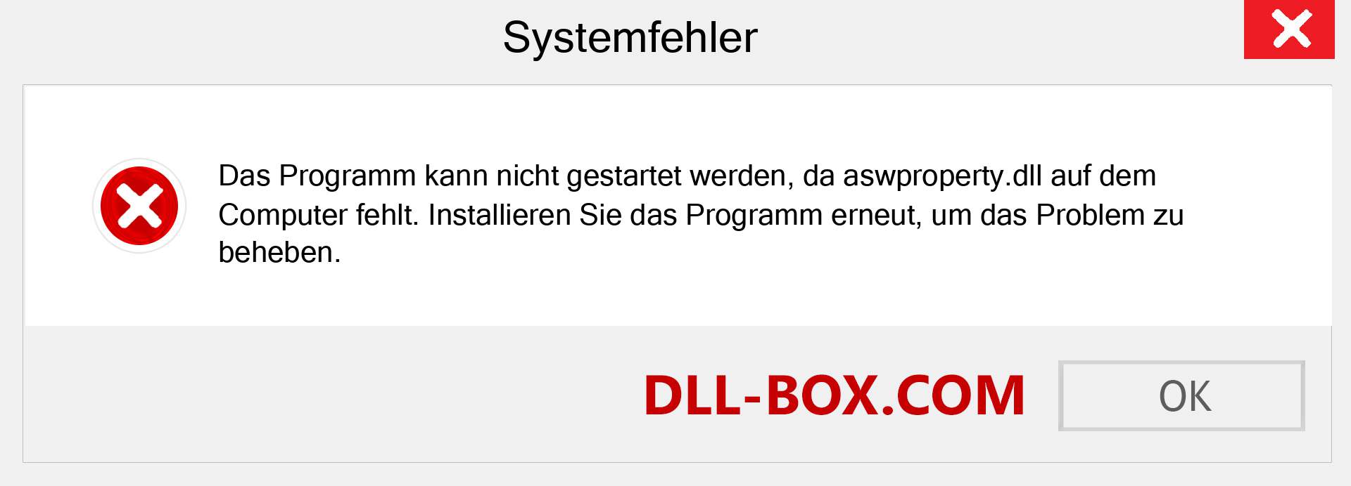 aswproperty.dll-Datei fehlt?. Download für Windows 7, 8, 10 - Fix aswproperty dll Missing Error unter Windows, Fotos, Bildern