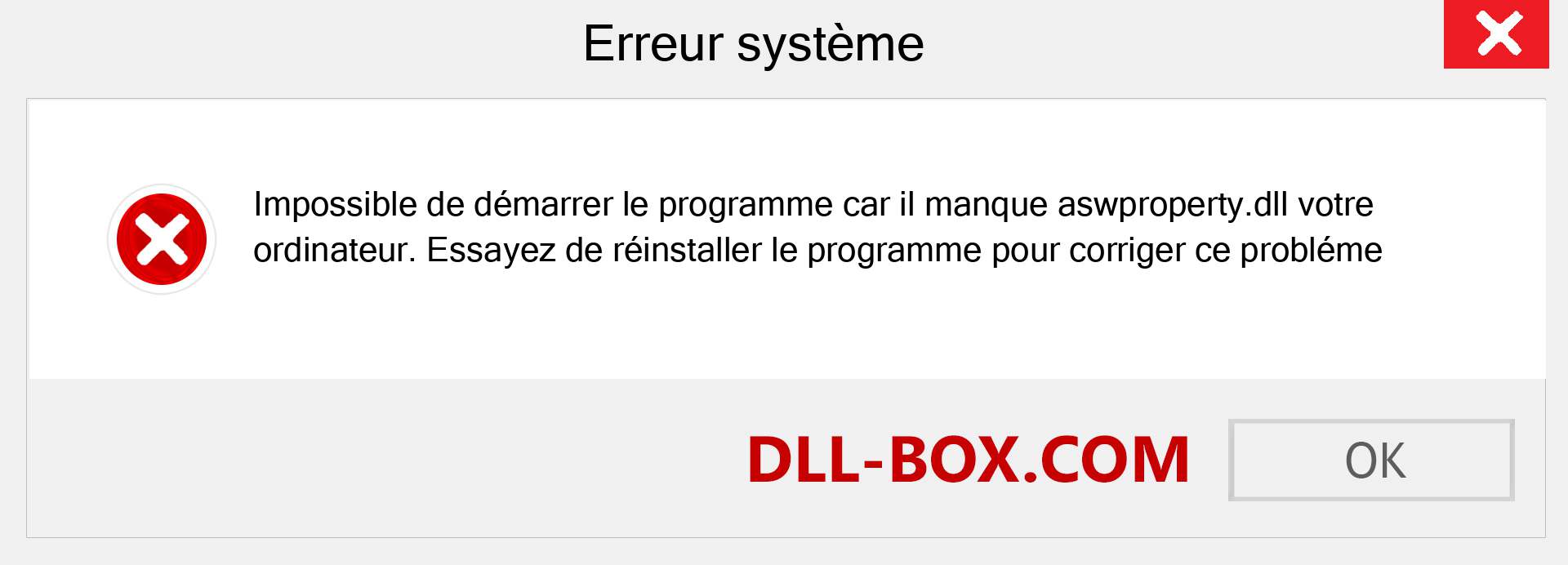 Le fichier aswproperty.dll est manquant ?. Télécharger pour Windows 7, 8, 10 - Correction de l'erreur manquante aswproperty dll sur Windows, photos, images